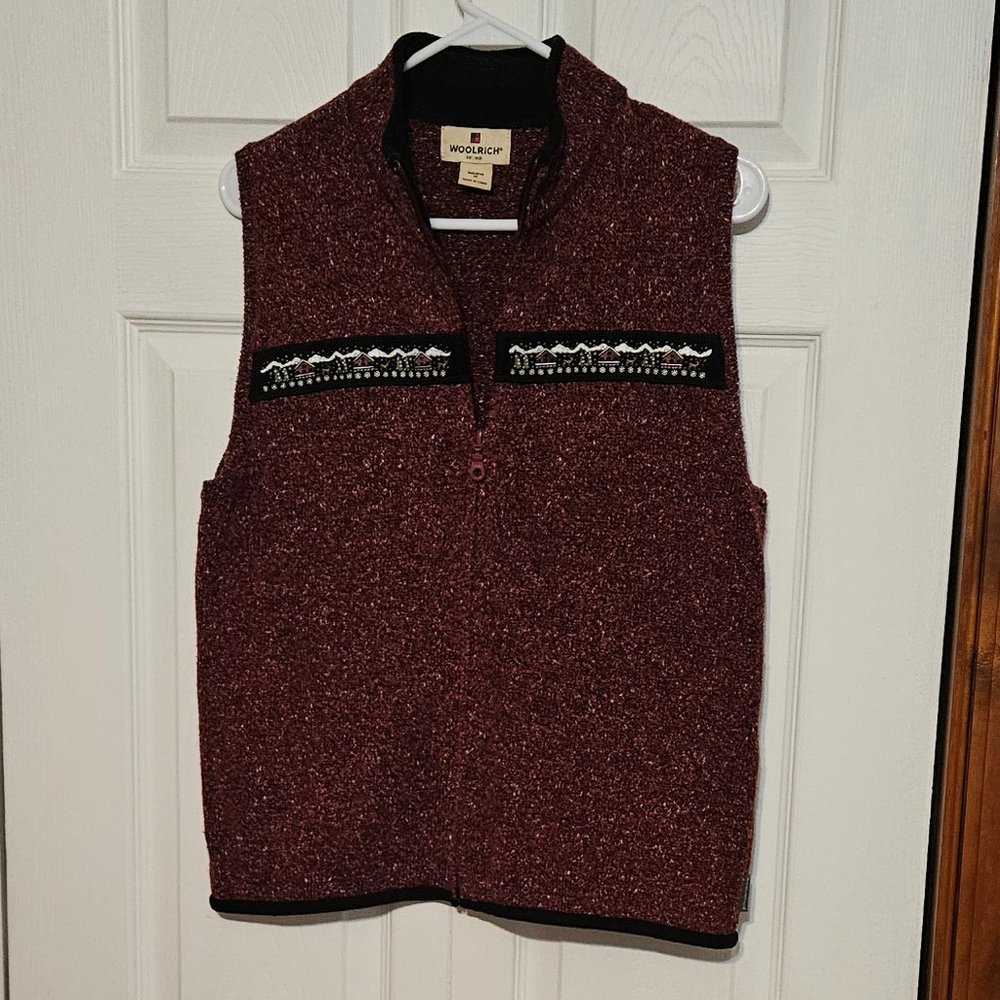Ladies Woolrich Medium Sweater Vest Full Zipper